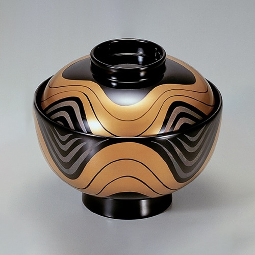 若泉漆器 京仙才吸椀　金銀流水　本漆塗　手描磨蒔絵  1-196-7 1個（ご注文単位1個）【直送品】