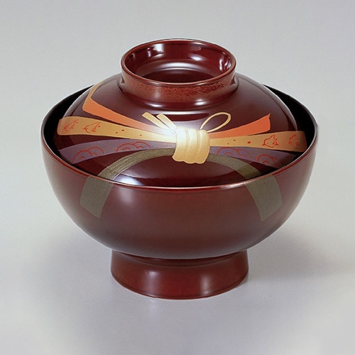 若泉漆器 花仙才椀　溜新のし　本漆塗　手描磨蒔絵  1-196-9 1個（ご注文単位1個）【直送品】