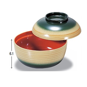 若泉漆器 4寸きさらぎ椀　白木かすみ内朱  1-199-9 1個（ご注文単位1個）【直送品】