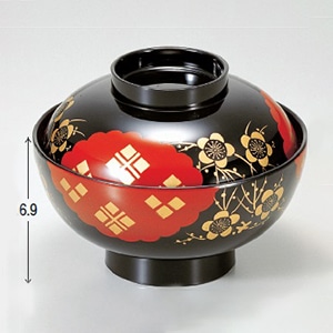 若泉漆器 仙才煮物椀　正方寺  1-201-2 1個（ご注文単位1個）【直送品】