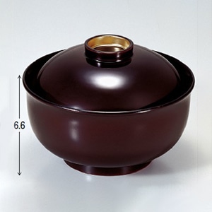 若泉漆器 4.5寸リリー椀　溜つば金  1-202-6 1個（ご注文単位1個）【直送品】