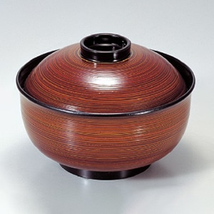 若泉漆器 4.5寸リリー椀　春慶刷毛目  1-202-7 1個（ご注文単位1個）【直送品】