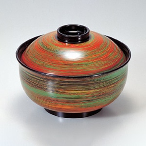 若泉漆器 4.5寸リリー椀　玉虫刷毛目S・H塗  1-202-9 1個（ご注文単位1個）【直送品】