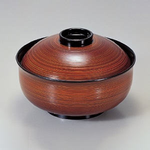 若泉漆器 5寸リリー椀　春慶刷毛目  1-202-10 1個（ご注文単位1個）【直送品】