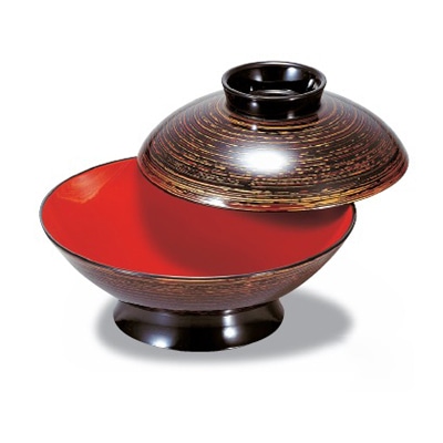 若泉漆器 御殿型煮物椀　茶金かすり内朱S・H塗  1-203-11 1個（ご注文単位1個）【直送品】