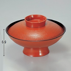 若泉漆器 5.5寸煮物椀　朱布目  1-206-1 1個（ご注文単位1個）【直送品】