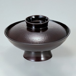 若泉漆器 5.5寸煮物椀　溜布目  1-206-2 1個（ご注文単位1個）【直送品】