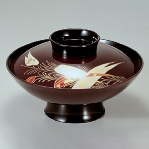 若泉漆器 5.5寸小槌煮物椀　溜箔笹  1-206-9 1個（ご注文単位1個）【直送品】