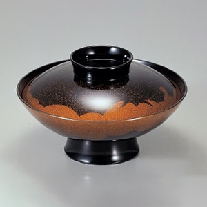 若泉漆器 5.5寸小槌煮物椀　雲梨地  1-206-10 1個（ご注文単位1個）【直送品】