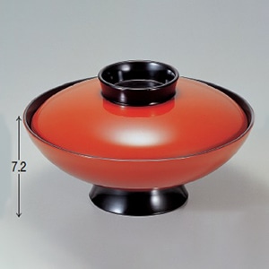 若泉漆器 6寸小槌煮物椀　朱  1-207-10 1個（ご注文単位1個）【直送品】