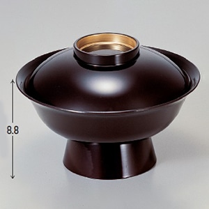 若泉漆器 6寸大名椀　溜つば金  1-210-7 1個（ご注文単位1個）【直送品】