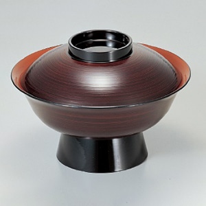 若泉漆器 6寸大名椀　溜刷毛目内朱  1-210-8 1個（ご注文単位1個）【直送品】