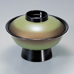 若泉漆器 6寸大名椀　緑金かすみ  1-210-9 1個（ご注文単位1個）【直送品】