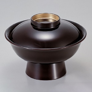 若泉漆器 7寸大名型丼椀　溜つば金  1-211-1 1個（ご注文単位1個）【直送品】