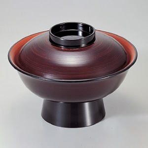 若泉漆器 7寸大名型丼椀　溜刷毛目内朱  1-211-2 1個（ご注文単位1個）【直送品】