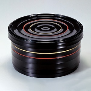 若泉漆器 ロクロ飯器　朱金ライン内朱 大 1-221-6 1個（ご注文単位1個）【直送品】