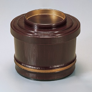 若泉漆器 竹型飯器　溜内朱つば金  1-225-2 1個（ご注文単位1個）【直送品】