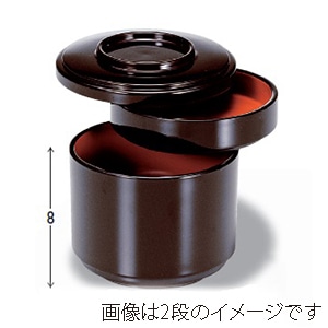 若泉漆器 新飯器　溜内朱　1段  1-229-7 1個（ご注文単位1個）【直送品】