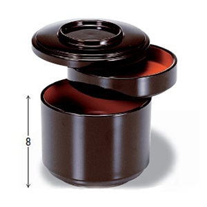 若泉漆器 新飯器　溜内朱　2段  1-229-8 1個（ご注文単位1個）【直送品】