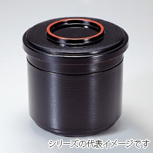 若泉漆器 新飯器　黒刷毛目内朱　1段  1-229-9 1個（ご注文単位1個）【直送品】