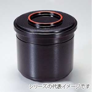 若泉漆器 新飯器　黒刷毛目内朱　2段  1-229-10 1個（ご注文単位1個）【直送品】