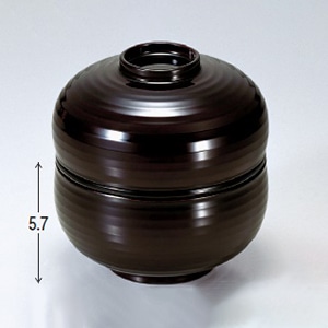 若泉漆器 3.5寸ひさご弁当　溜内黒塗  1-229-13 1個（ご注文単位1個）【直送品】