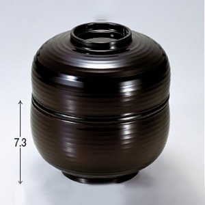 若泉漆器 4.2寸ひさご弁当　溜内黒塗  1-229-14 1個（ご注文単位1個）【直送品】