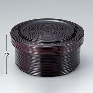 若泉漆器 千筋飯器　溜塗　1人用　平なし  1-230-16 1個（ご注文単位1個）【直送品】