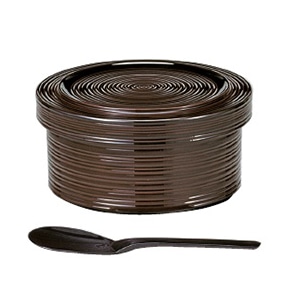 若泉漆器 千筋飯器　溜塗　2人用　平付  1-230-17 1個（ご注文単位1個）【直送品】