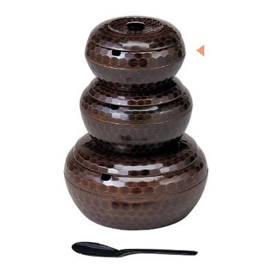 若泉漆器 亀甲飯器　栃内黒塗　2人用　平付  1-230-23 1個（ご注文単位1個）【直送品】