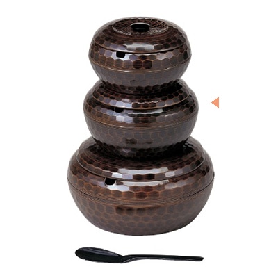 若泉漆器 亀甲飯器　栃内黒塗　3人用　平付  1-230-24 1個（ご注文単位1個）【直送品】