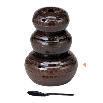 若泉漆器 亀甲飯器　栃内黒塗　5人用　平付  1-230-25 1個（ご注文単位1個）【直送品】