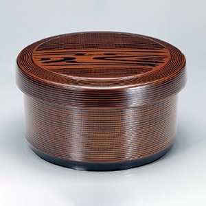 若泉漆器 保温飯器　木目　5人用　ヘラ付  1-231-10 1個（ご注文単位1個）【直送品】
