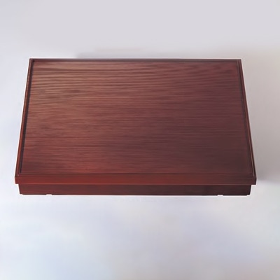 若泉漆器 尺7寸長手千筋会席松花堂　溜内黒塗 （仕切別売） 1-250-3 1個（ご注文単位1個）【直送品】