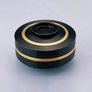 若泉漆器 丸千筋松花堂 蓋のみ 黒に金線内黒 1-312-4 1個(ご注文単位1個)【直送品】