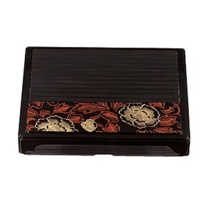 若泉漆器 尺0寸千筋箱膳 合作牡丹 仕切付 1-348-4 1個(ご注文単位1個)【直送品】