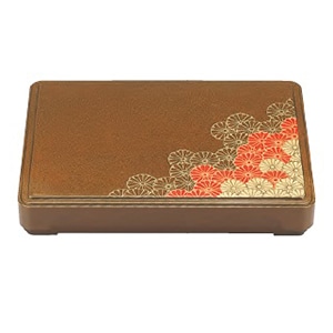 若泉漆器 尺5寸徳川箱膳　梨地野菊 D.X仕切付 1-349-4 1個（ご注文単位1個）【直送品】