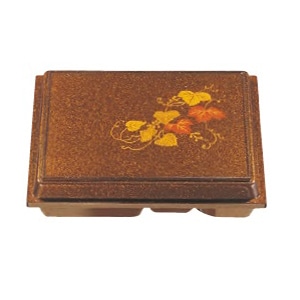 若泉漆器 尺0寸宝生弁当　梨地ツタ内黒  1-351-5 1個（ご注文単位1個）【直送品】