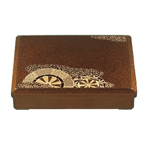 若泉漆器 尺1寸長手三里弁当　梨地御所車 仕切付 1-364-2 1個（ご注文単位1個）【直送品】