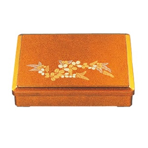 若泉漆器 尺1寸長手三里弁当　金梨地萩 仕切付 1-364-3 1個（ご注文単位1個）【直送品】