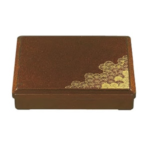 若泉漆器 尺1寸長手三里弁当　梨地二色菊 仕切付 1-365-2 1個（ご注文単位1個）【直送品】