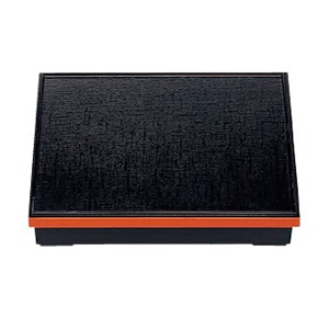 若泉漆器 尺1寸長手布目松花堂　黒渕朱 （仕切別売） 1-369-1 1個（ご注文単位1個）【直送品】