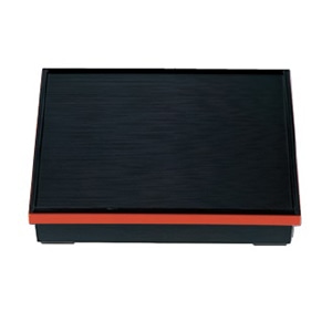 若泉漆器 尺1寸長手千筋松花堂　黒渕朱 （仕切別売） 1-369-3 1個（ご注文単位1個）【直送品】