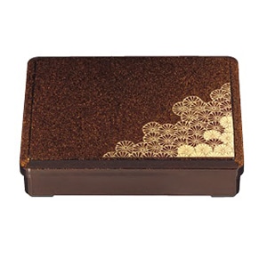 若泉漆器 9寸長手三里弁当　梨地二色菊 仕切別 1-374-3 1個（ご注文単位1個）【直送品】