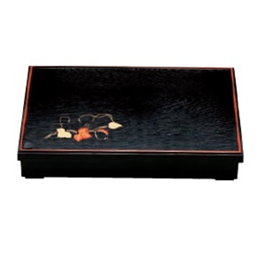 若泉漆器 耐熱ニュー尺3寸木目松花堂黒木目ツタ S・H身・蓋 1-421-6 1個(ご注文単位1個)【直送品】