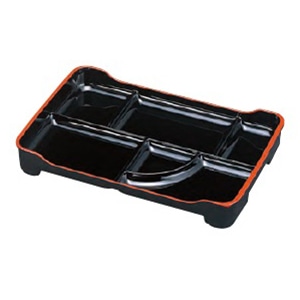 >若泉漆器 定食プレート 黒天朱 1-440-1 1個(ご注文単位1個)【直送品】