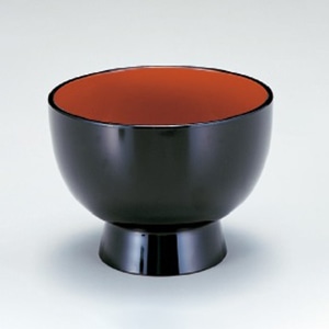 若泉漆器 4.5寸高台お好み椀　黒内朱  1-546-23 1個（ご注文単位1個）【直送品】