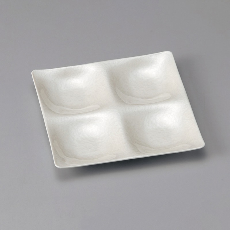 若泉漆器 カリブプレート　白アクア  M-22-35 1個（ご注文単位1個）【直送品】