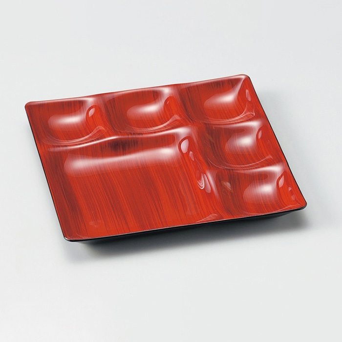 若泉漆器 ベガスプレート　赤茶刷毛目  M-22-46 1個（ご注文単位1個）【直送品】