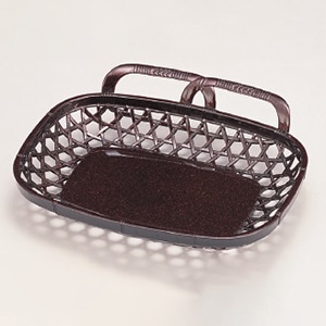 若泉漆器 7寸四方片手かご　茶パール  1-619-11 1個（ご注文単位1個）【直送品】